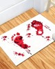 Factory direct cross-border Halloween bloody footprint crystal velvet floor mat, stain-resistant, wear-resistant doormat for bathroom. Slip mats Factory direct cross-border Halloween bloody footprint crystal velvet floor mat, stain-resistant, wear-resistant doormat for bathroom. Slip mats