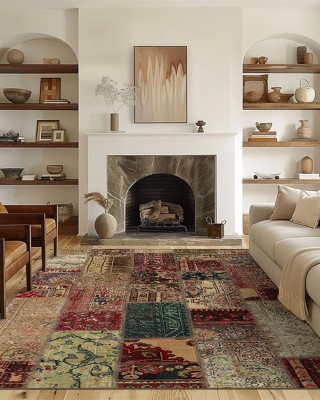 American retro Moroccan carpets, ethnic-style living room sofa coffee table rugs, and bedroom coffee table rugs Wall-to-wall homestay decorative carpet