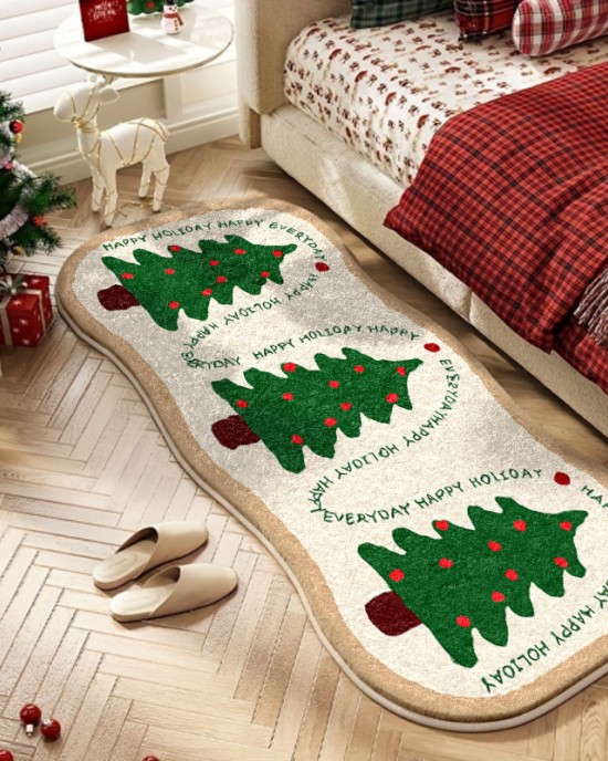Cartoon Christmas series imitation cashmere bedroom decorative bedside blanket, home room cooling thickened carpet available for dispatch Cartoon Christmas series imitation cashmere bedroom decorative bedside blanket, home room cooling thickened carpet available for dispatch