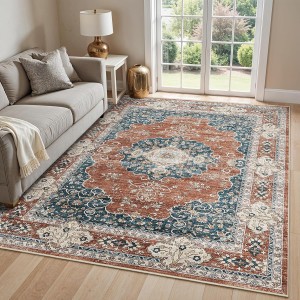 Cross-border Amazon Persian carpet, living room, stain-resistant, non-slip sofa blanket, bedroom wall-to-wall, skin-friendly, easy-care bedside rug