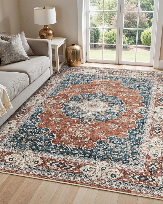 Cross-border Amazon Persian carpet, living room, stain-resistant, non-slip sofa blanket, bedroom wall-to-wall, skin-friendly, easy-care bedside rug
