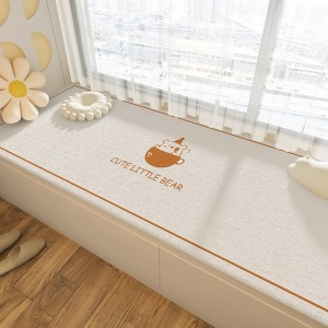 Useful all-season bedroom balcony mat, high-end absorbent mat, non-slip, stain-resistant, and easy-care imitation cashmere bay window mat.