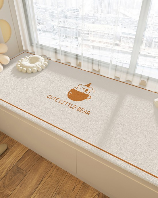 Useful all-season bedroom balcony mat, high-end absorbent mat, non-slip, stain-resistant, and easy-care imitation cashmere bay window mat.