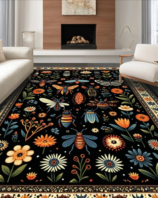 Cross-border American-style wall-to-wall living room carpet, absorbent, stain-resistant, easy-to-care sofa rug, outdoor balcony decorative rug.