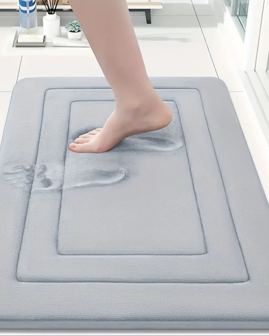 Temu Amazon spot shipping, cross-border zigzag pattern coral fleece floor mat, factory wholesale, non-slip bathroom mats