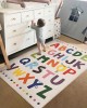 In stock: cartoon imitation cashmere carpets for bedrooms, literacy bedside rugs, living room coffee table mats, English alphabet rugs.