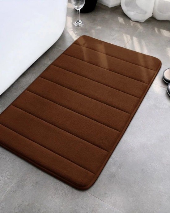 Cross-border striped quilted coral fleece floor mat, manufacturer wholesale, non-slip bathroom mats, TEMU Amazon stock and dropshipping