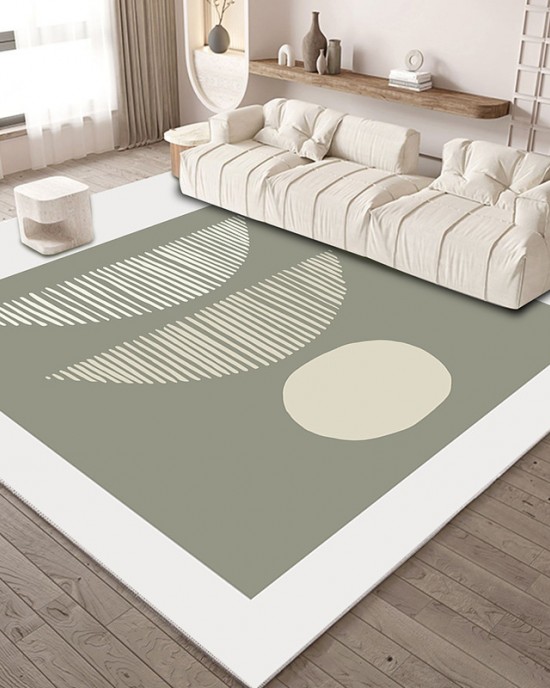 In stock Green forest-style minimalist living room carpet, ins-style sofa and coffee table mat, simple, high-end wall-to-wall carpet for home use.