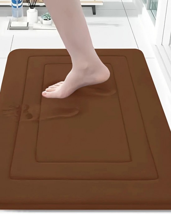 Temu Amazon spot shipping, cross-border zigzag pattern coral fleece floor mat, factory wholesale, non-slip bathroom mats