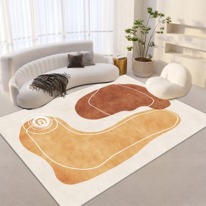 Modern minimalist geometric living room carpet, factory direct wholesale, printed washable floor mat for home use.