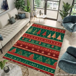 New Christmas printed living room carpet, European and American hotel/B&B terrace outdoor mat, home bedroom bedside rug