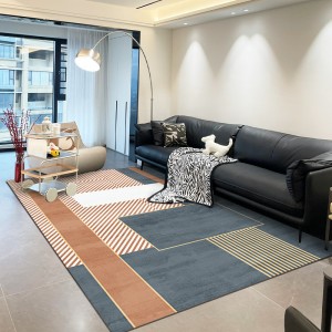 Nordic Simple living room carpet, modern sofa coffee table rug, printed wall-to-wall bedroom mat with stain-resistant design.
