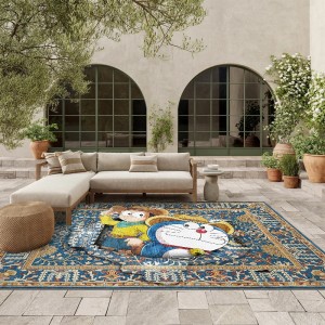 Cross-border cartoon Persian living room wall-to-wall carpet, non-slip and stain-resistant, outdoor terrace sofa blanket available for shipping