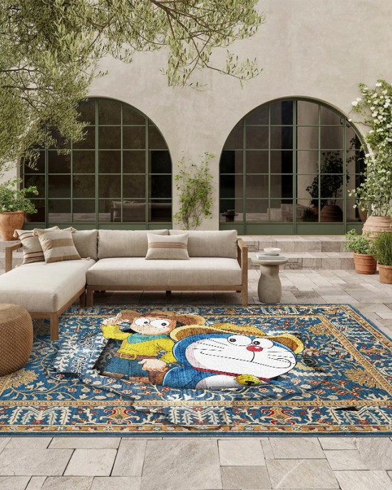 Cross-border cartoon Persian living room wall-to-wall carpet, non-slip and stain-resistant, outdoor terrace sofa blanket available for shipping