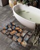 Cross-border retro imitation wood grain diatom mud floor mat for bathroom shower, non-slip, absorbent, and dirt-resistant entrance mat