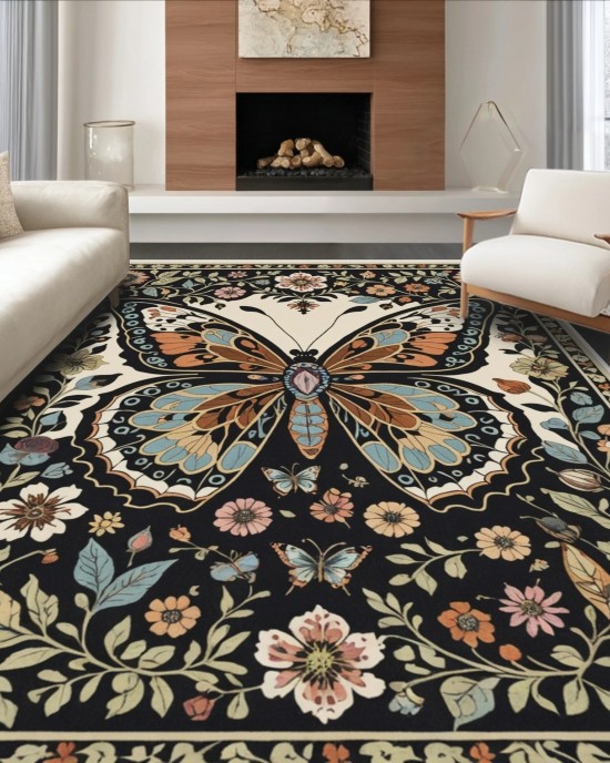 Cross-border American-style wall-to-wall living room carpet, absorbent, stain-resistant, easy-to-care sofa rug, outdoor balcony decorative rug.