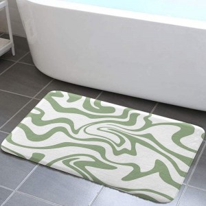 Creative striped diatom mud bathroom mat, non-slip, absorbent bathroom, foot mat, stain-resistant, easy-to-care entryway. Floor Mats