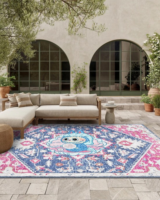 Cross-border cartoon Persian living room wall-to-wall carpet, non-slip and stain-resistant, outdoor terrace sofa blanket available for shipping
