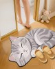Cute 3D cat print diatom mud floor mats, non-slip, absorbent, quick-drying, easy-care foot mats for the bathroom and kitchen.