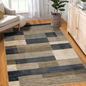 Simple and creative Geometric print carpet, non-slip, stain-resistant, and easy-care carpet for the living room.