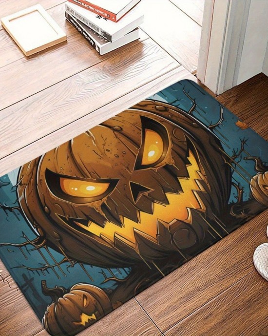 Cross-border Amazon Halloween floor mat, stain-resistant, easy-care floor mat for the home entryway, non-slip, absorbent floor mat for the bathroom.