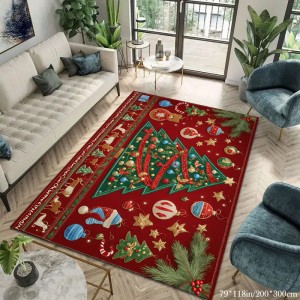 New Christmas printed living room carpet, European and American hotel/B&B terrace outdoor mat, home bedroom bedside rug