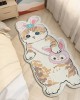 Cartoon cat-shaped rugs, comfortable, thickened bedside rugs for living rooms and coffee tables, easy-care rugs