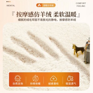 Cartoon bedroom bedside rug, funny expression cute plush bedside mat, long imitation cashmere carpet decorative mat