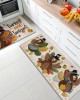 TEMU cross-border autumn pumpkin long kitchen mat, absorbent, stain-resistant, easy-to-care two-piece foot mat set available for delivery.