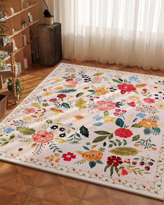 Cross-border TEMU Bohemian Decorative Rug, Living Room, Bedroom, Non-Slip, Wear-Resistant, Easy-Cleaning Coffee Table Bedside Rug
