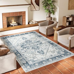 Cross-border vintage distressed Persian-style carpets, non-slip cooling mats for the bedroom balcony, stain-resistant and wear-resistant decorative mats for the living room.