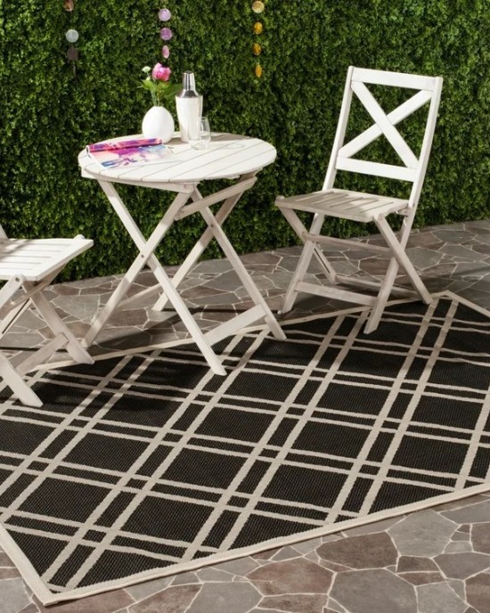 Cross-border outdoor camping rug, stain-resistant, large living room wall-to-wall sofa coffee table mat, porch/entrance door mat