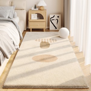 Simple striped imitation cashmere bedroom decorative non-slip rugs, thickened carpets for windowsills and bay windows In stock, available for shipping.