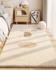 Simple striped imitation cashmere bedroom decorative non-slip rugs, thickened carpets for windowsills and bay windows In stock, available for shipping.