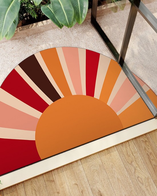 Cartoon rainbow semi-circular floor mats for home entrance doormats, stain-resistant, non-slip bathroom doormats Cartoon rainbow semi-circular floor mats for home entrance doormats, stain-resistant, non-slip bathroom doormats