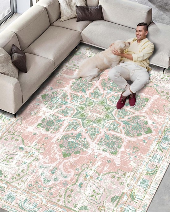 Cross-border Bohemian living room rug, retro Persian ethnic carpet mat, bedroom sofa coffee table rug