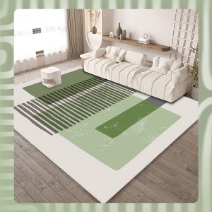 In stock Green forest-style minimalist living room carpet, ins-style sofa and coffee table mat, simple, high-end wall-to-wall carpet for home use.