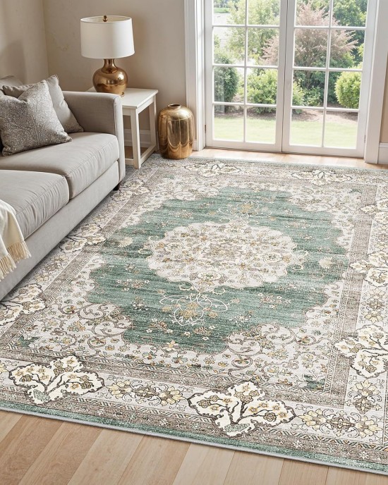 Cross-border Amazon Persian carpet, living room, stain-resistant, non-slip sofa blanket, bedroom wall-to-wall, skin-friendly, easy-care bedside rug